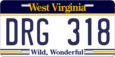 WV license plate DRG318