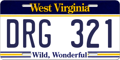 WV license plate DRG321