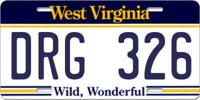 WV license plate DRG326