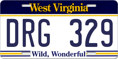 WV license plate DRG329