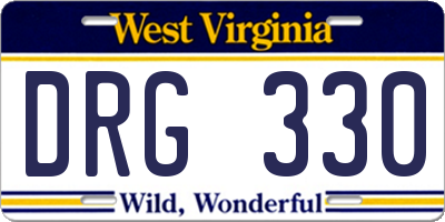WV license plate DRG330