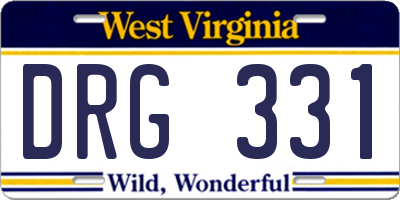 WV license plate DRG331