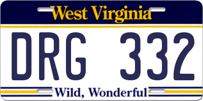 WV license plate DRG332