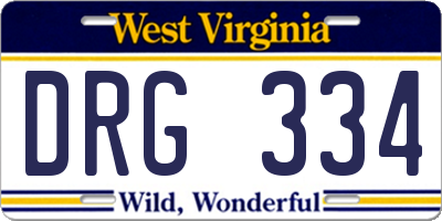 WV license plate DRG334
