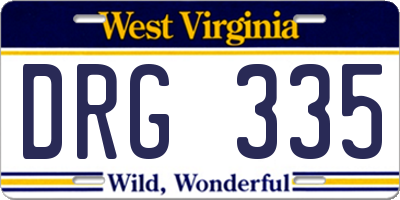 WV license plate DRG335