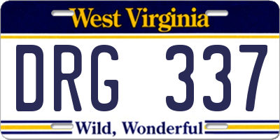 WV license plate DRG337