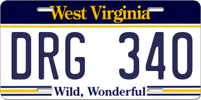 WV license plate DRG340