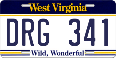 WV license plate DRG341