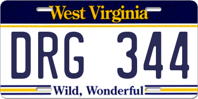 WV license plate DRG344