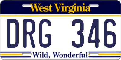 WV license plate DRG346