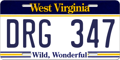 WV license plate DRG347