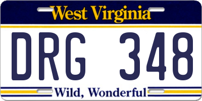WV license plate DRG348