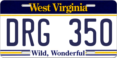WV license plate DRG350