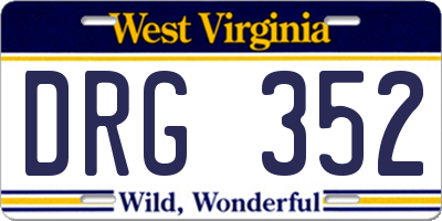 WV license plate DRG352