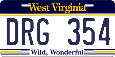 WV license plate DRG354
