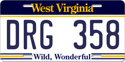 WV license plate DRG358