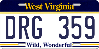 WV license plate DRG359