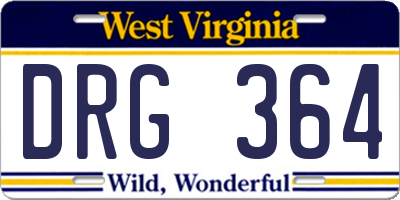 WV license plate DRG364