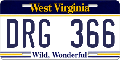 WV license plate DRG366