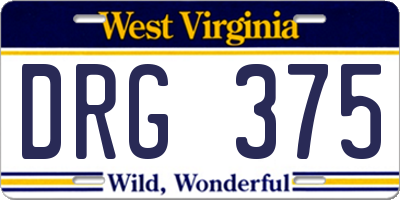 WV license plate DRG375