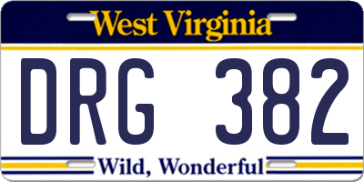 WV license plate DRG382