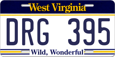 WV license plate DRG395