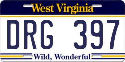 WV license plate DRG397