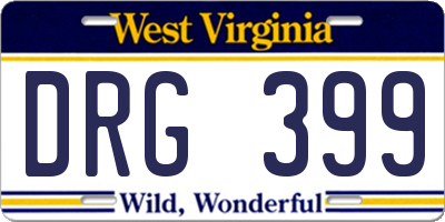 WV license plate DRG399