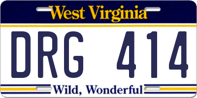 WV license plate DRG414