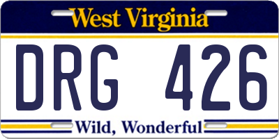 WV license plate DRG426