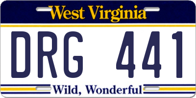 WV license plate DRG441