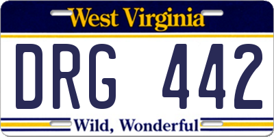 WV license plate DRG442