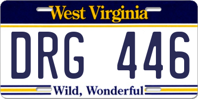 WV license plate DRG446