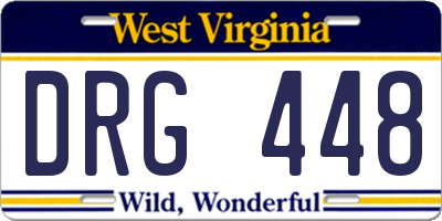 WV license plate DRG448