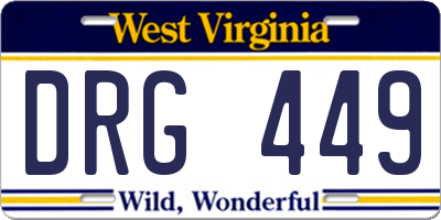 WV license plate DRG449