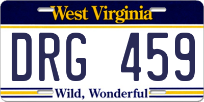 WV license plate DRG459