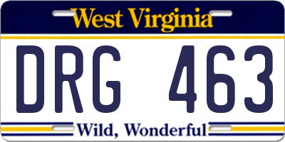 WV license plate DRG463
