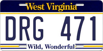 WV license plate DRG471