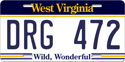 WV license plate DRG472