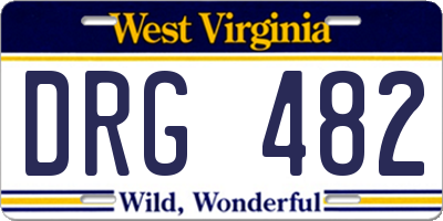 WV license plate DRG482