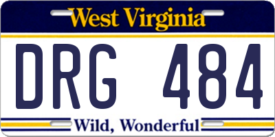 WV license plate DRG484