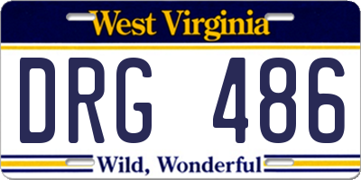 WV license plate DRG486