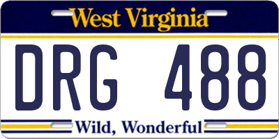 WV license plate DRG488