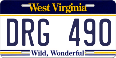 WV license plate DRG490