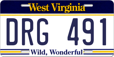 WV license plate DRG491