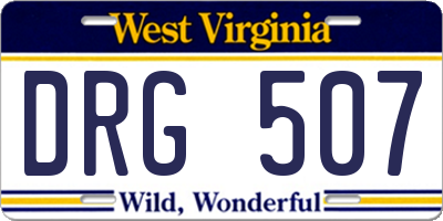 WV license plate DRG507