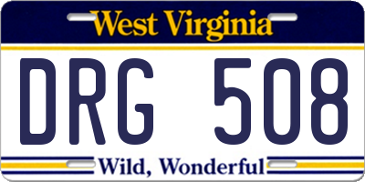 WV license plate DRG508