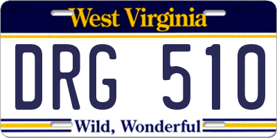 WV license plate DRG510