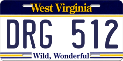 WV license plate DRG512
