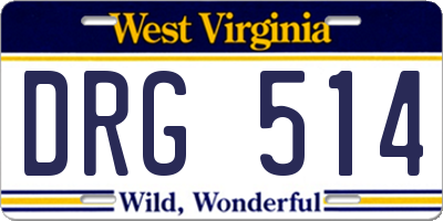 WV license plate DRG514